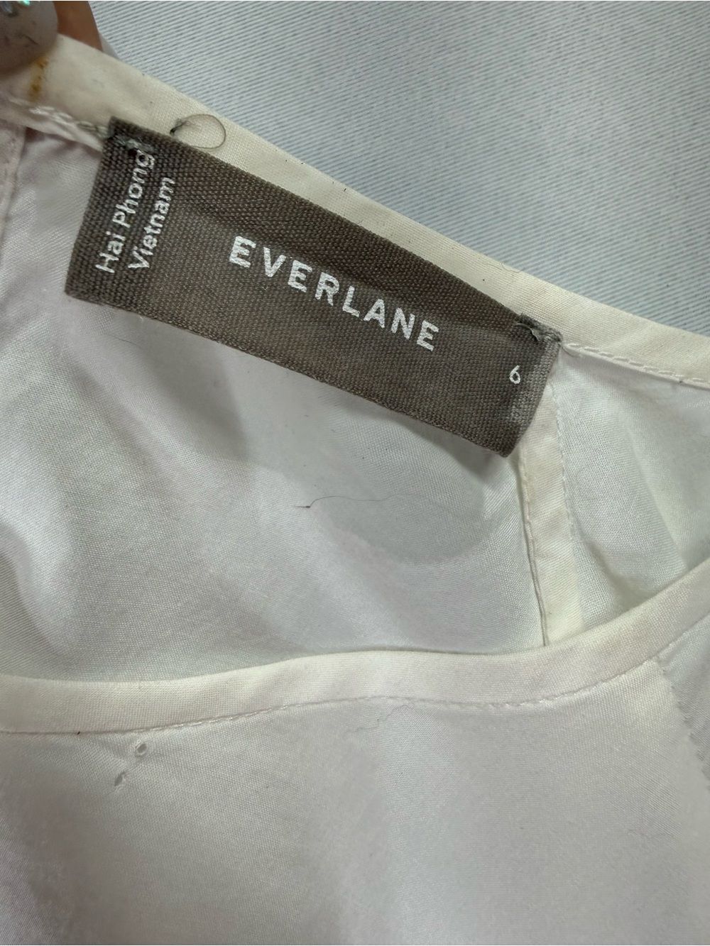 Everlane White Tiered Puff-Sleeve Maxi Dress Size 6 - Picture 5 of 7